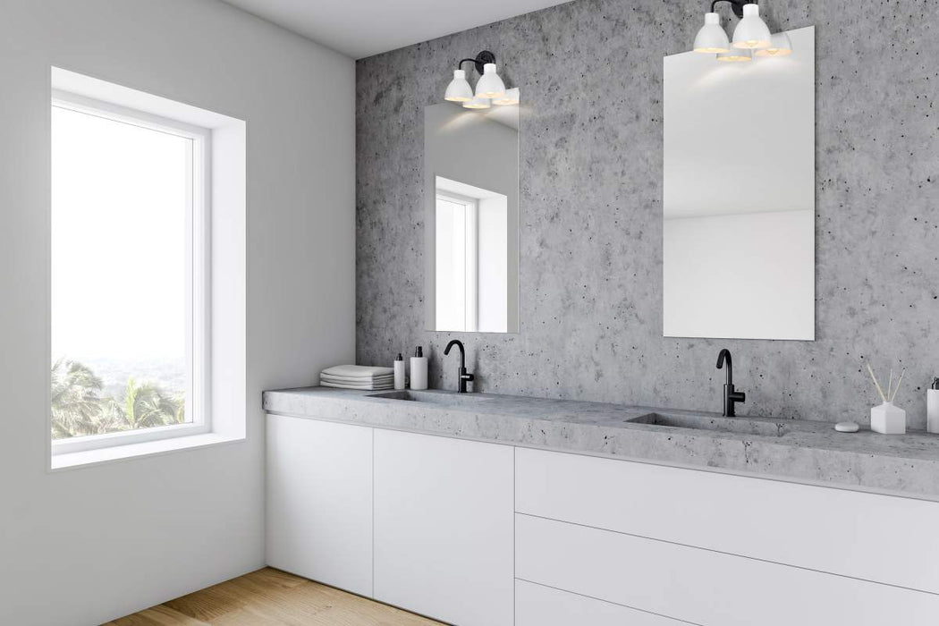 Vanity Nuvo 60-6785 Sloan - 2 Light - Vanity - Matte Black Finish with White Shade Nuvo