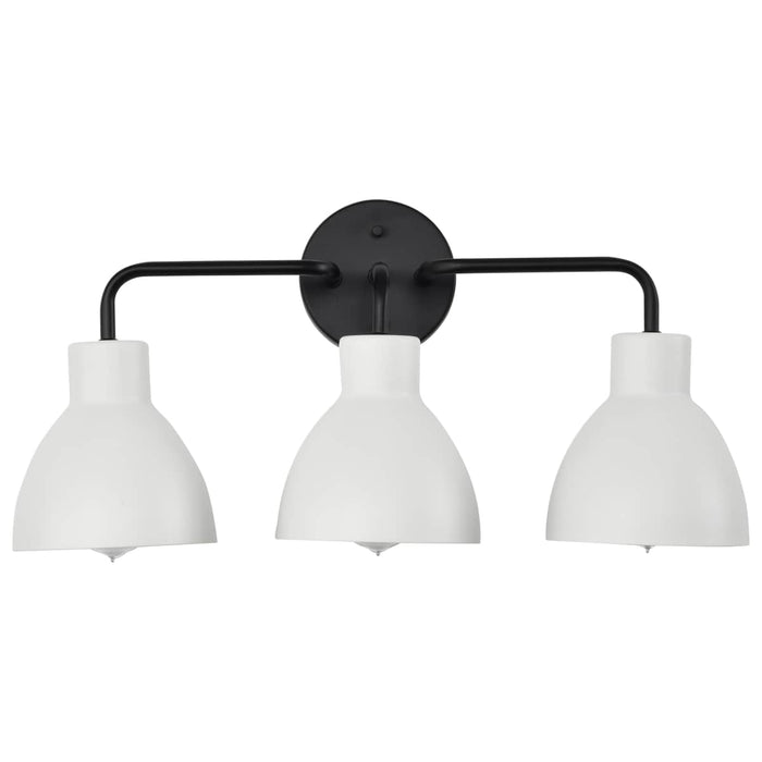 Vanity Nuvo 60-6786 Sloan - 3 Light - Vanity - Matte Black Finish with White Shade Nuvo