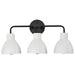 Vanity Nuvo 60-6786 Sloan - 3 Light - Vanity - Matte Black Finish with White Shade Nuvo