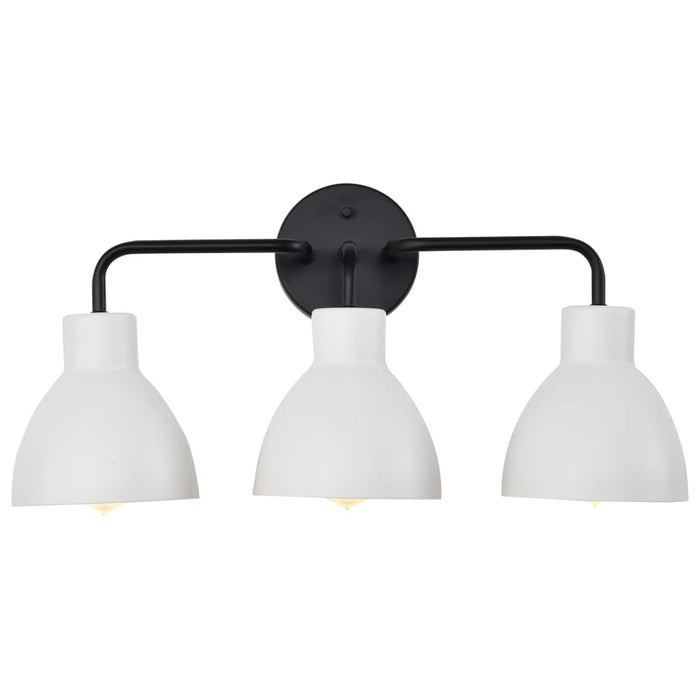 Vanity Nuvo 60-6786 Sloan - 3 Light - Vanity - Matte Black Finish with White Shade Nuvo