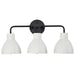 Vanity Nuvo 60-6786 Sloan - 3 Light - Vanity - Matte Black Finish with White Shade Nuvo