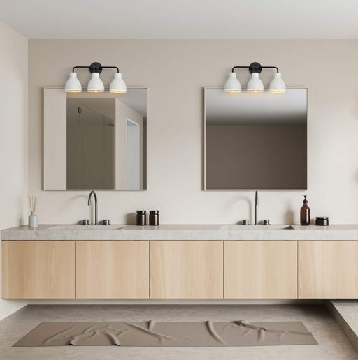 Vanity Nuvo 60-6786 Sloan - 3 Light - Vanity - Matte Black Finish with White Shade Nuvo