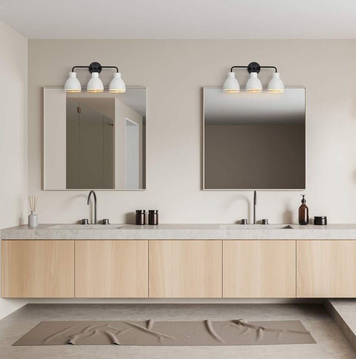 Vanity Nuvo 60-6786 Sloan - 3 Light - Vanity - Matte Black Finish with White Shade Nuvo