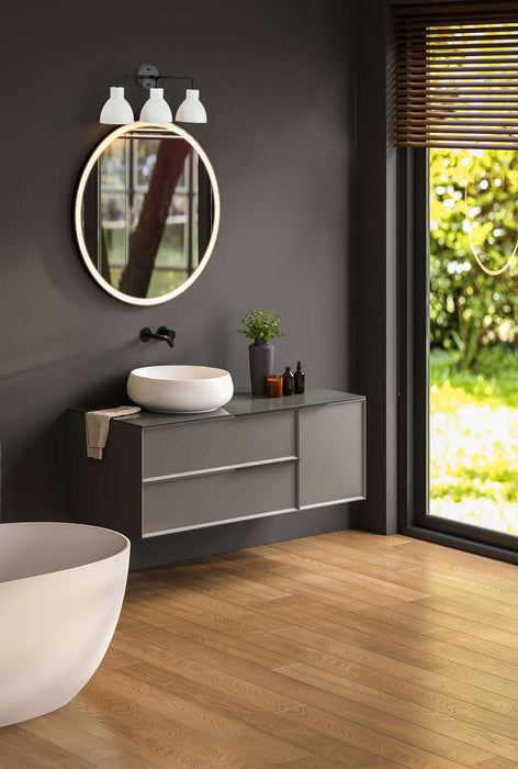 Vanity Nuvo 60-6786 Sloan - 3 Light - Vanity - Matte Black Finish with White Shade Nuvo