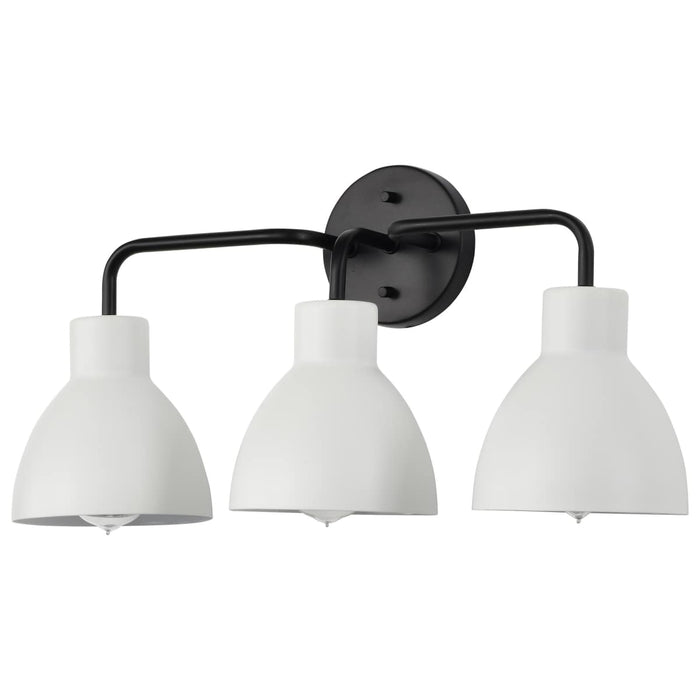 Vanity Nuvo 60-6786 Sloan - 3 Light - Vanity - Matte Black Finish with White Shade Nuvo