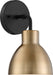 Vanity Nuvo 60-6791 Sloan - 1 Light - Vanity - Matte Black and Burnished Brass Finish Nuvo
