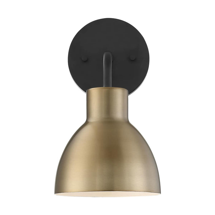 Vanity Nuvo 60-6791 Sloan - 1 Light - Vanity - Matte Black and Burnished Brass Finish Nuvo
