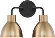 Vanity Nuvo 60-6792 Sloan - 2 Light - Vanity - Matte Black and Burnished Brass Finish Nuvo