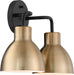 Vanity Nuvo 60-6792 Sloan - 2 Light - Vanity - Matte Black and Burnished Brass Finish Nuvo