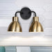Vanity Nuvo 60-6792 Sloan - 2 Light - Vanity - Matte Black and Burnished Brass Finish Nuvo