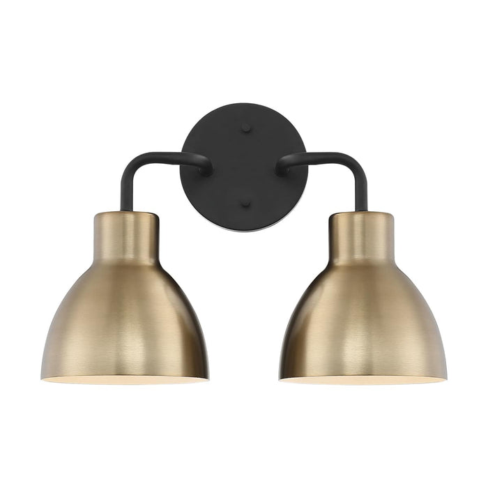 Vanity Nuvo 60-6792 Sloan - 2 Light - Vanity - Matte Black and Burnished Brass Finish Nuvo