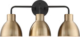 Vanity Nuvo 60-6793 Sloan - 3 Light - Vanity - Matte Black and Burnished Brass Finish Nuvo