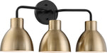 Vanity Nuvo 60-6793 Sloan - 3 Light - Vanity - Matte Black and Burnished Brass Finish Nuvo