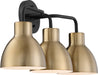 Vanity Nuvo 60-6793 Sloan - 3 Light - Vanity - Matte Black and Burnished Brass Finish Nuvo