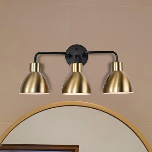 Vanity Nuvo 60-6793 Sloan - 3 Light - Vanity - Matte Black and Burnished Brass Finish Nuvo