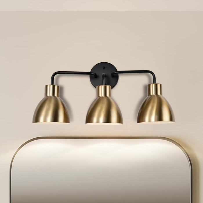 Vanity Nuvo 60-6793 Sloan - 3 Light - Vanity - Matte Black and Burnished Brass Finish Nuvo