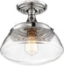 Semi Flush Nuvo 60-6798 Kew - 1 Light - Semi-Flush Fixture - Polished Nickel Finish with Clear Glass Nuvo