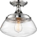 Semi Flush Nuvo 60-6798 Kew - 1 Light - Semi-Flush Fixture - Polished Nickel Finish with Clear Glass Nuvo