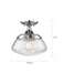 Semi Flush Nuvo 60-6798 Kew - 1 Light - Semi-Flush Fixture - Polished Nickel Finish with Clear Glass Nuvo