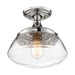 Semi Flush Nuvo 60-6798 Kew - 1 Light - Semi-Flush Fixture - Polished Nickel Finish with Clear Glass Nuvo