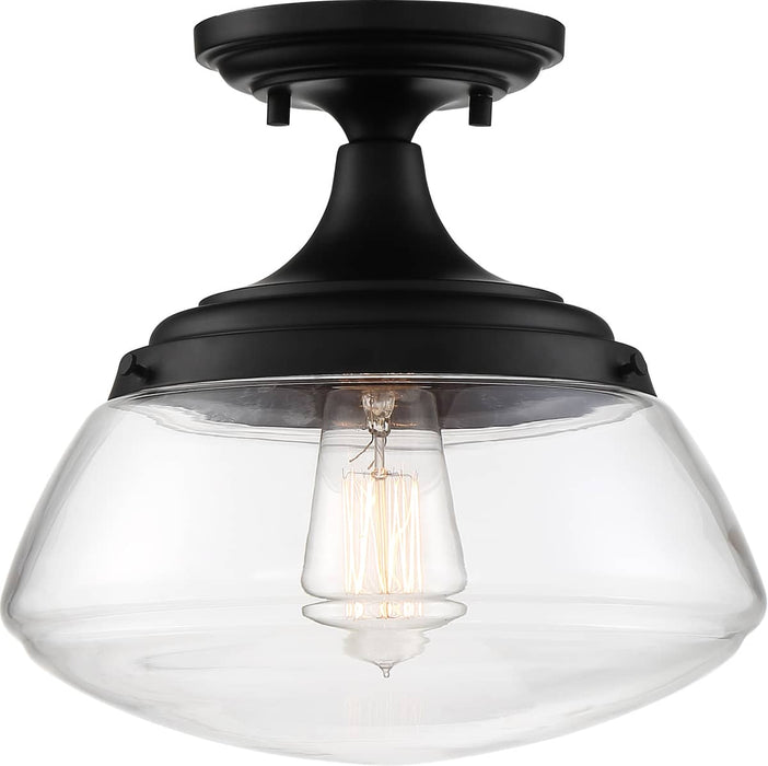 Semi Flush Nuvo 60-6799 Kew - 1 Light - Semi-Flush Fixture - Aged Bronze Finish with Clear Glass Nuvo