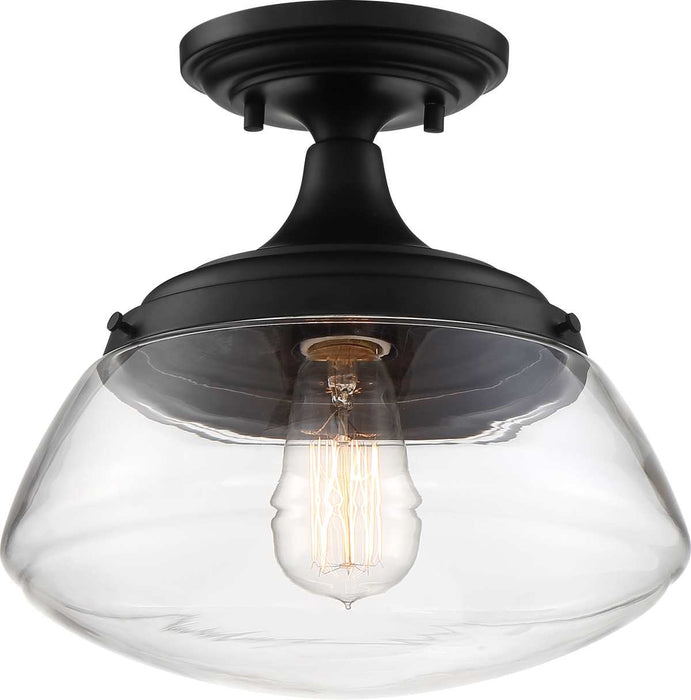 Semi Flush Nuvo 60-6799 Kew - 1 Light - Semi-Flush Fixture - Aged Bronze Finish with Clear Glass Nuvo