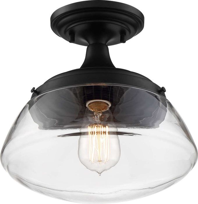 Semi Flush Nuvo 60-6799 Kew - 1 Light - Semi-Flush Fixture - Aged Bronze Finish with Clear Glass Nuvo