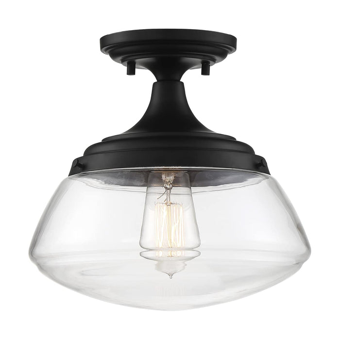 Semi Flush Nuvo 60-6799 Kew - 1 Light - Semi-Flush Fixture - Aged Bronze Finish with Clear Glass Nuvo