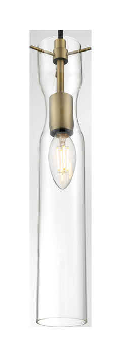 Mini Pendant Nuvo 60-6856 Spyglass - 1 Light - Mini Pendant Fixture - Vintage Brass Finish with Clear Glass Nuvo