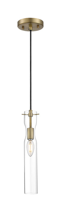 Mini Pendant Nuvo 60-6856 Spyglass - 1 Light - Mini Pendant Fixture - Vintage Brass Finish with Clear Glass Nuvo