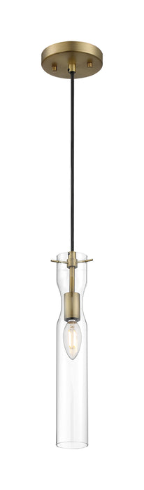 Mini Pendant Nuvo 60-6856 Spyglass - 1 Light - Mini Pendant Fixture - Vintage Brass Finish with Clear Glass Nuvo
