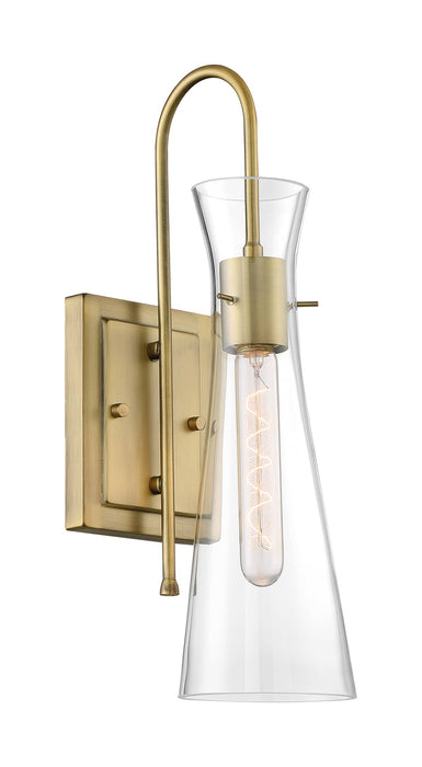 Sconce Nuvo 60-6857 Bahari - 1 Light - Wall Sconce Fixture - Vintage Brass Finish with Clear Glass Nuvo