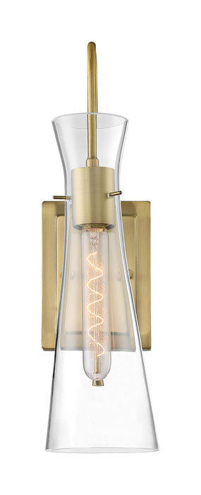 Sconce Nuvo 60-6857 Bahari - 1 Light - Wall Sconce Fixture - Vintage Brass Finish with Clear Glass Nuvo