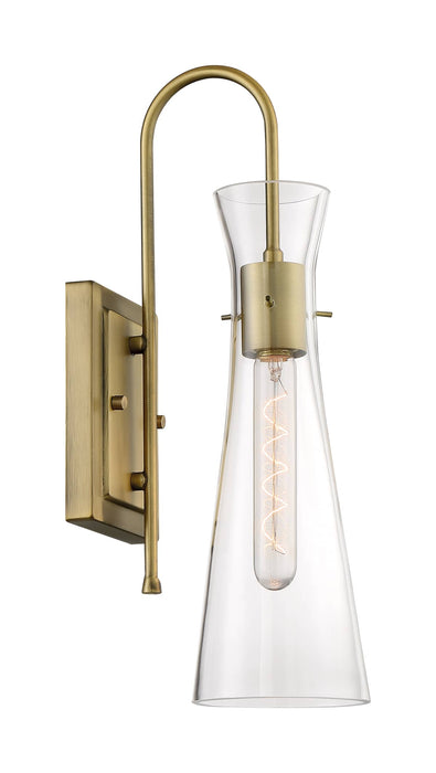 Sconce Nuvo 60-6857 Bahari - 1 Light - Wall Sconce Fixture - Vintage Brass Finish with Clear Glass Nuvo