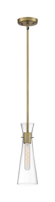 Mini Pendant Nuvo 60-6858 Bahari - 1 Light - Mini Pendant Fixture - Vintage Brass Finish with Clear Glass Nuvo