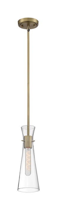 Mini Pendant Nuvo 60-6858 Bahari - 1 Light - Mini Pendant Fixture - Vintage Brass Finish with Clear Glass Nuvo
