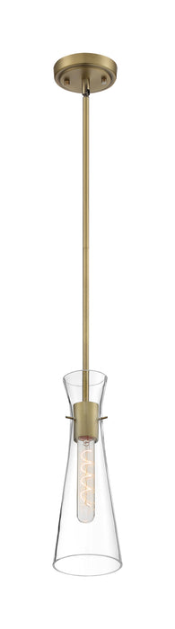 Mini Pendant Nuvo 60-6858 Bahari - 1 Light - Mini Pendant Fixture - Vintage Brass Finish with Clear Glass Nuvo