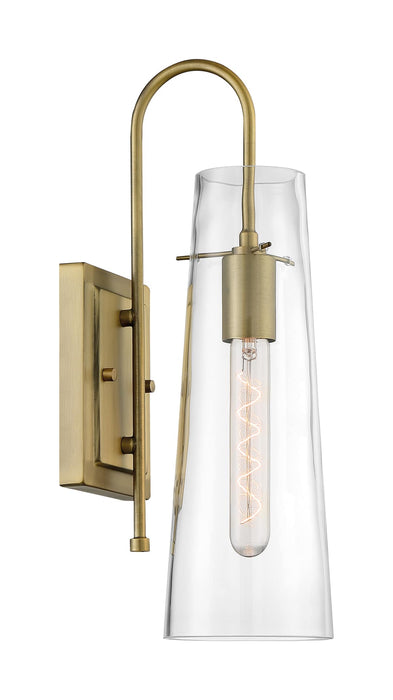 Sconce Nuvo 60-6859 Alondra - 1 Light - Wall Sconce Fixture - Vintage Brass Finish with Clear Glass Nuvo