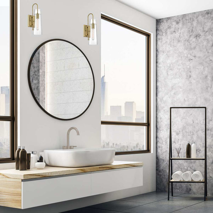 Sconce Nuvo 60-6859 Alondra - 1 Light - Wall Sconce Fixture - Vintage Brass Finish with Clear Glass Nuvo