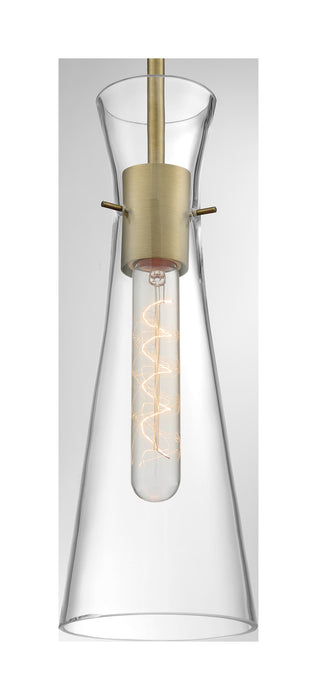 Mini Pendant Nuvo 60-6860 Alondra - 1 Light - Mini Pendant Fixture - Vintage Brass Finish with Clear Glass Nuvo