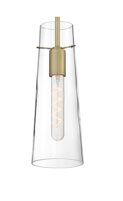 Mini Pendant Nuvo 60-6860 Alondra - 1 Light - Mini Pendant Fixture - Vintage Brass Finish with Clear Glass Nuvo
