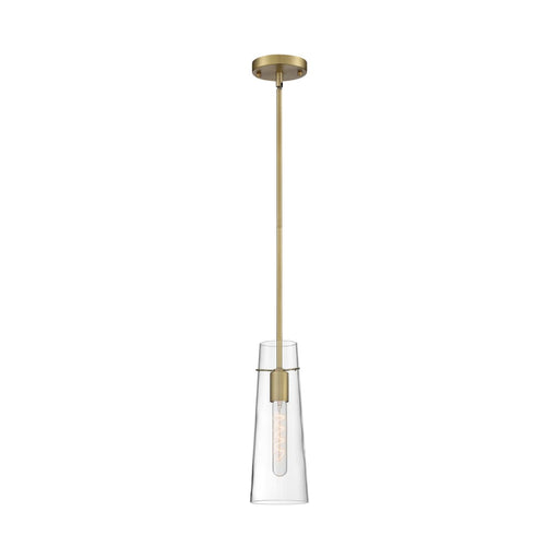 Mini Pendant Nuvo 60-6860 Alondra - 1 Light - Mini Pendant Fixture - Vintage Brass Finish with Clear Glass Nuvo