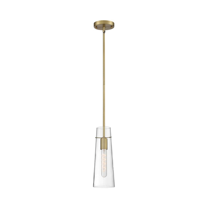 Mini Pendant Nuvo 60-6860 Alondra - 1 Light - Mini Pendant Fixture - Vintage Brass Finish with Clear Glass Nuvo