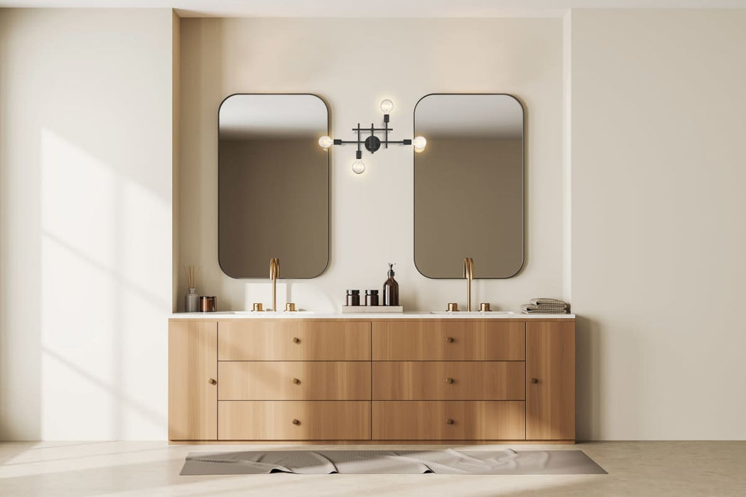 Vanity Nuvo 60-6861 Delphi - 4 Light - Vanity - Black Finish Nuvo