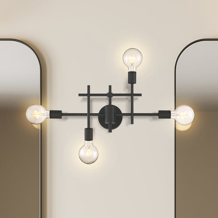 Vanity Nuvo 60-6861 Delphi - 4 Light - Vanity - Black Finish Nuvo