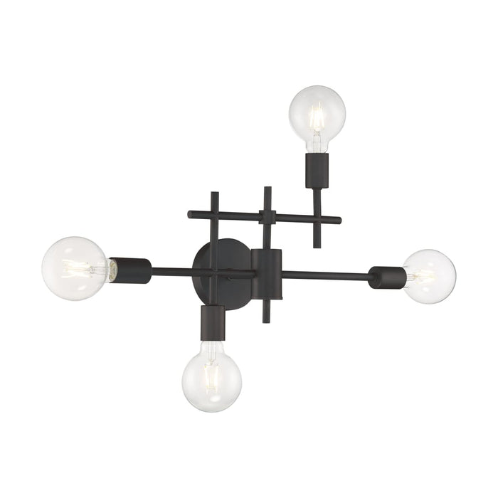 Vanity Nuvo 60-6861 Delphi - 4 Light - Vanity - Black Finish Nuvo