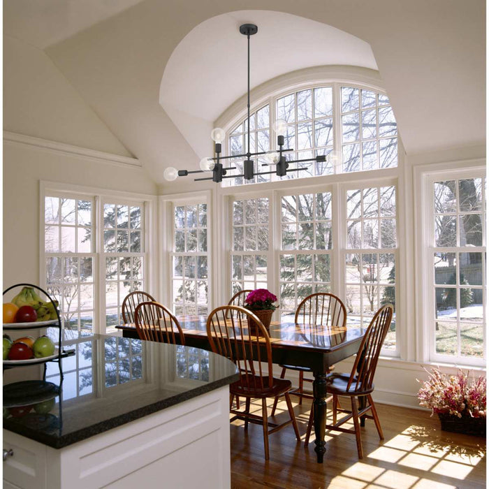 Island Pendant Nuvo 60-6862 Delphi - 8 Light - Island Pendant Fixture - Black Finish Nuvo