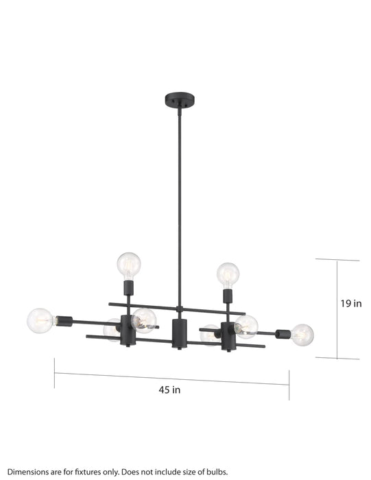 Island Pendant Nuvo 60-6862 Delphi - 8 Light - Island Pendant Fixture - Black Finish Nuvo