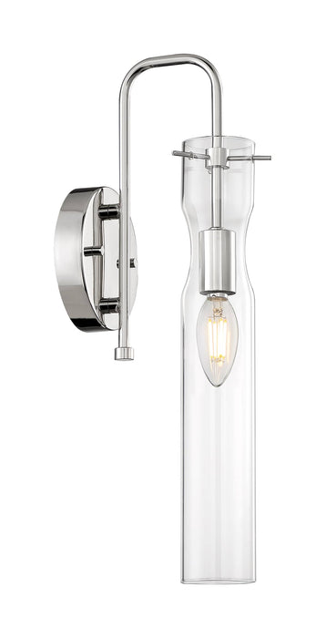 Sconce Nuvo 60-6865 Spyglass - 1 Light - Wall Sconce Fixture - Polished Nickel Finish with Clear Glass Nuvo