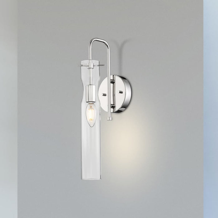 Sconce Nuvo 60-6865 Spyglass - 1 Light - Wall Sconce Fixture - Polished Nickel Finish with Clear Glass Nuvo
